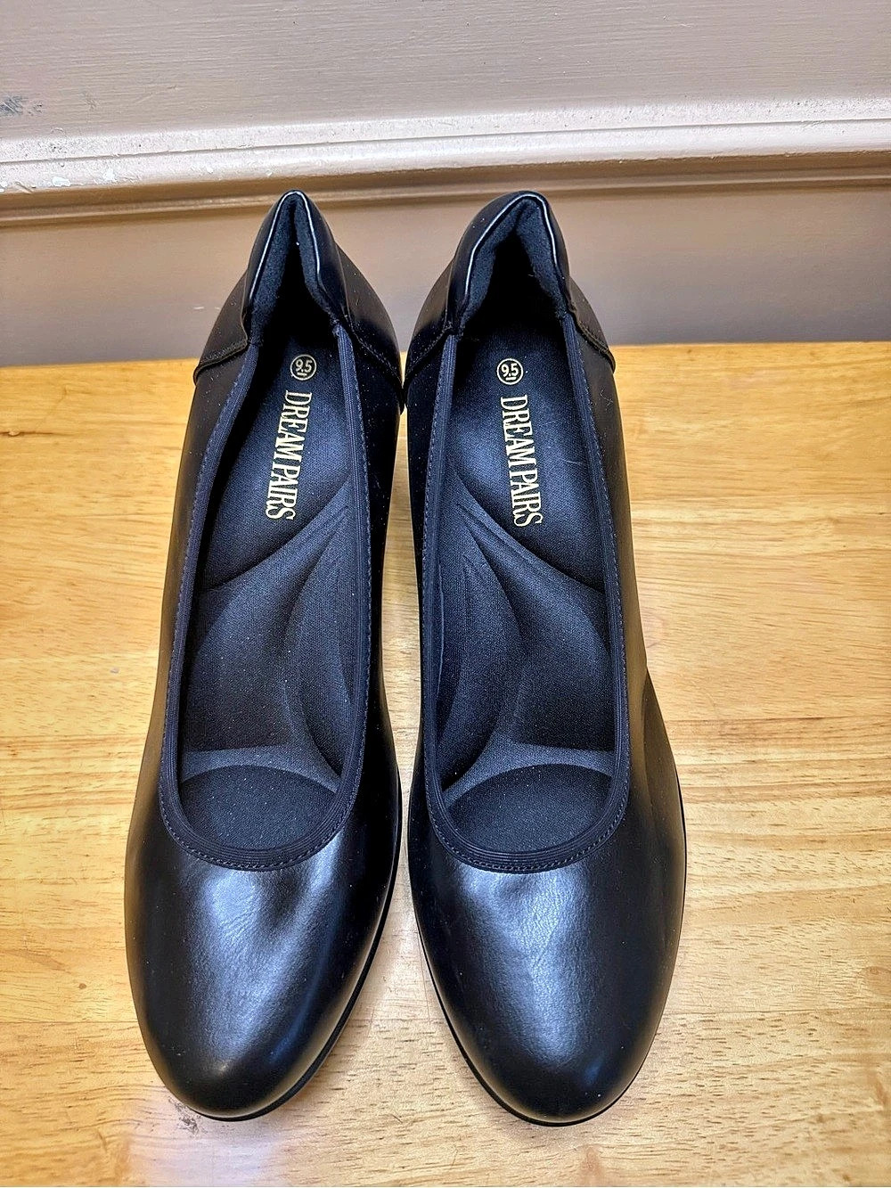 Dream Pairs Versatile Classic Round Toe Block Heel Pumps Black US 9.5